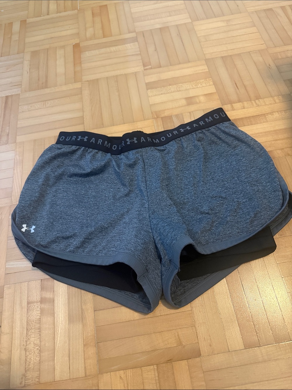 Under Armour Women's Dark Gray Athletic 2-in-1 Shorts